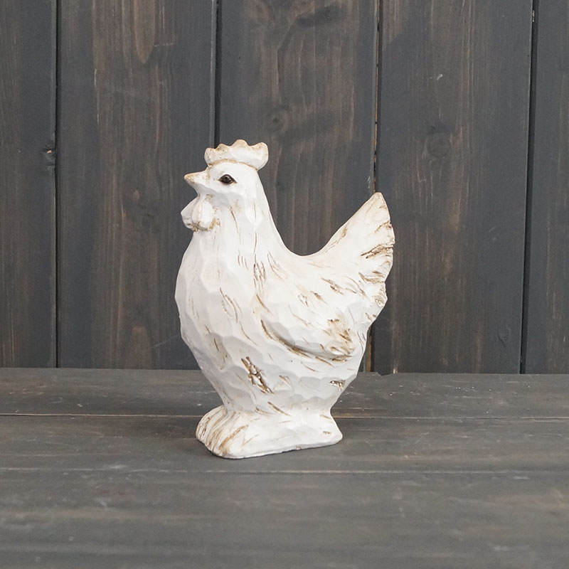 Small White Polyresin Hen detail page